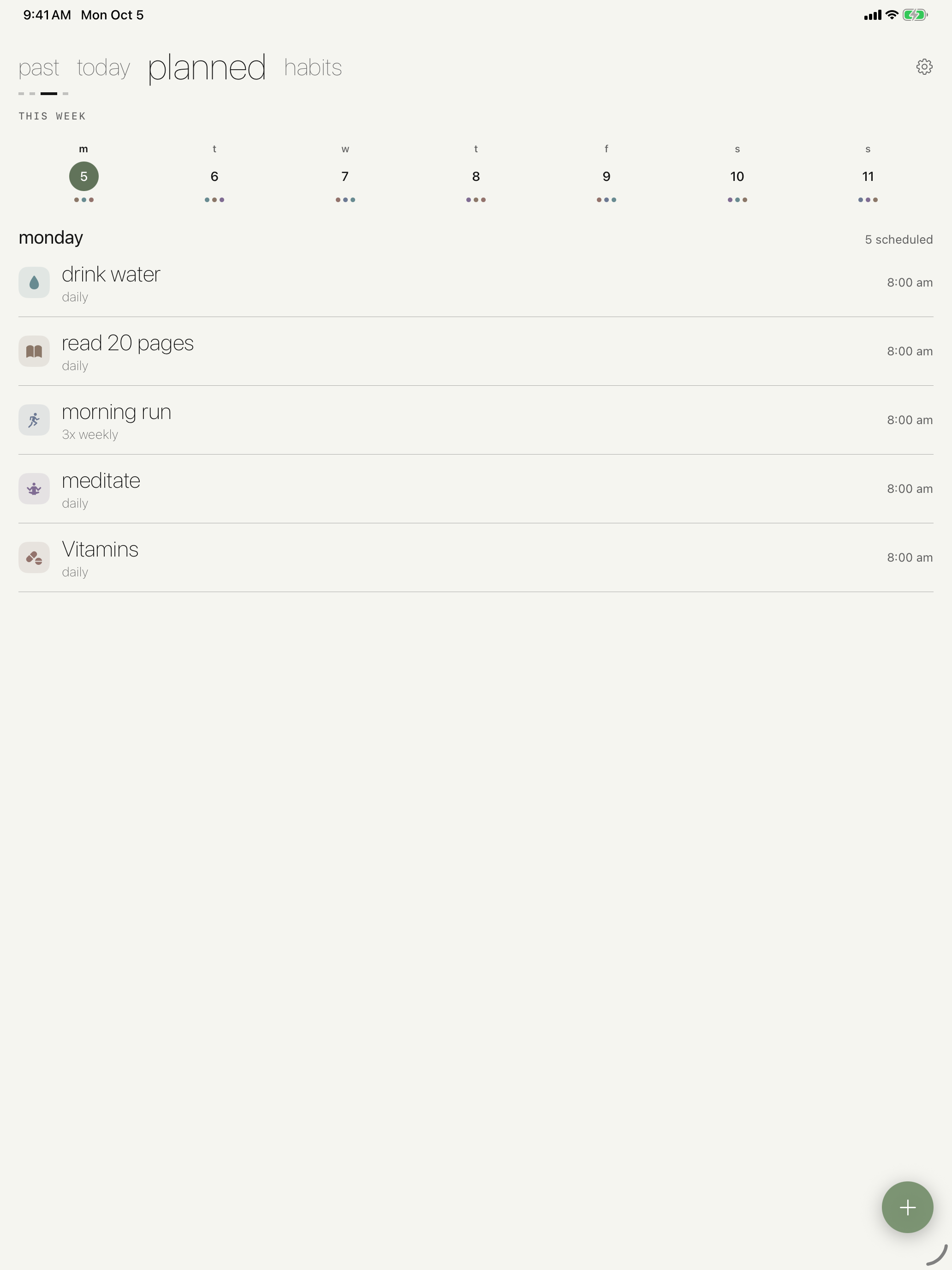 Cadence planned view on iPad