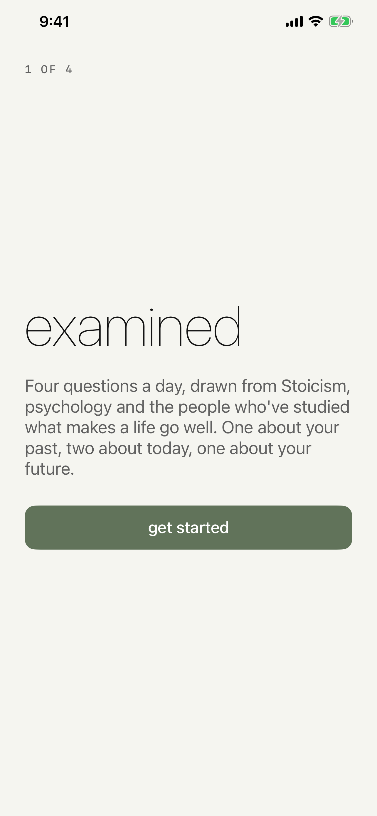 Examined welcome screen