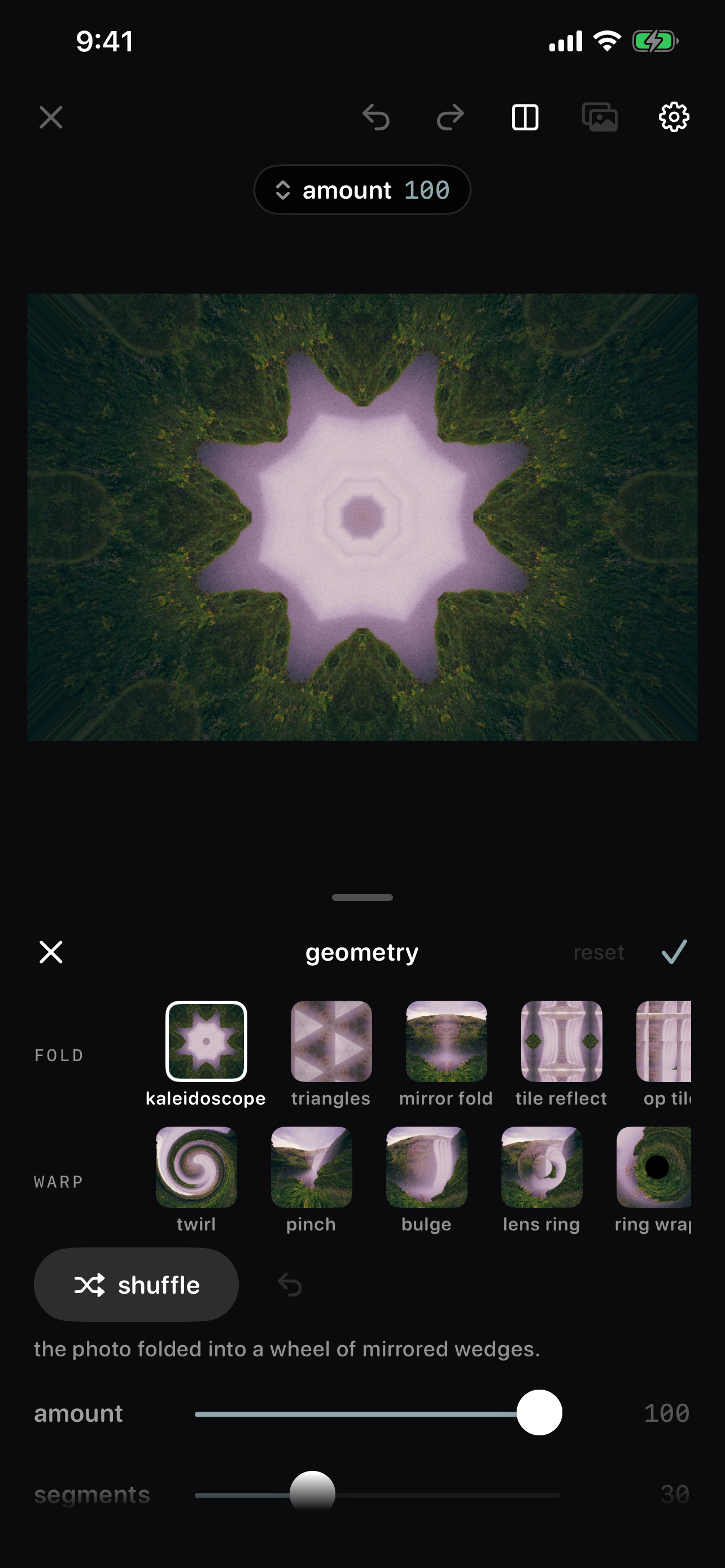 Graded kaleidoscope effect