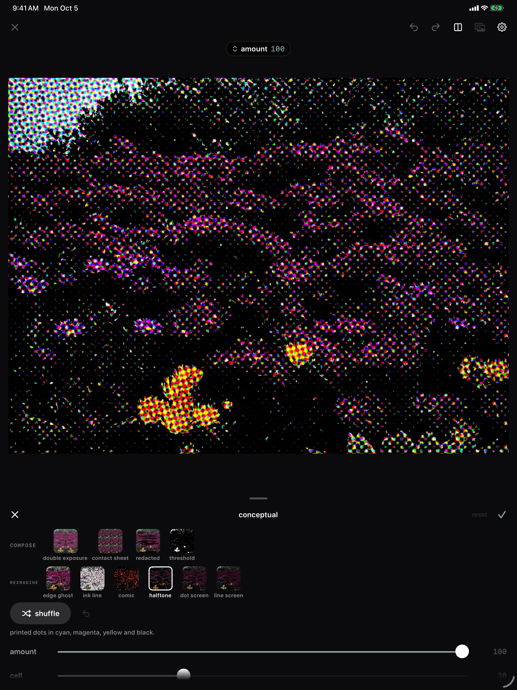 Graded halftone effect on iPad