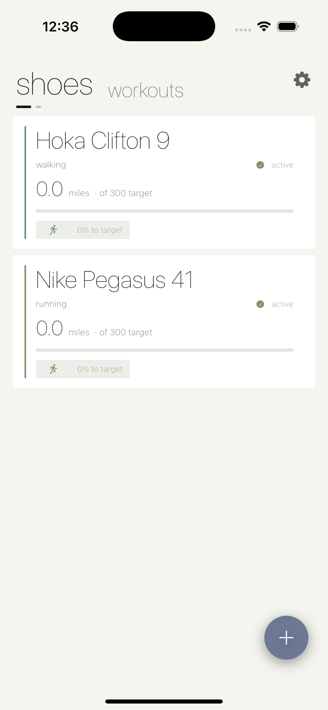 Kicks Tracker app Shoes tab