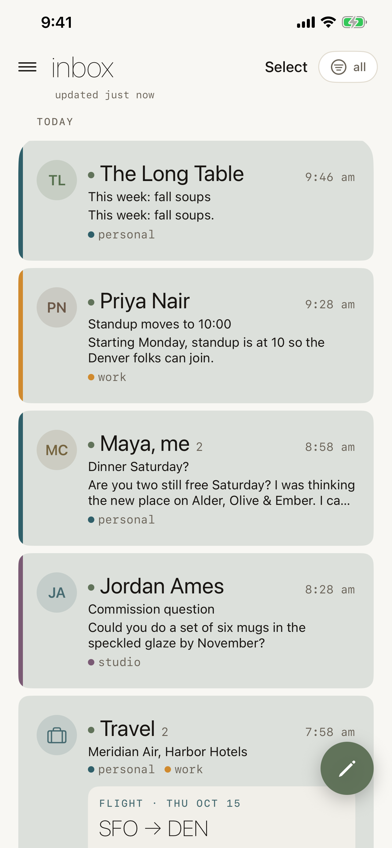 Sweep inbox with bundles and highlight cards