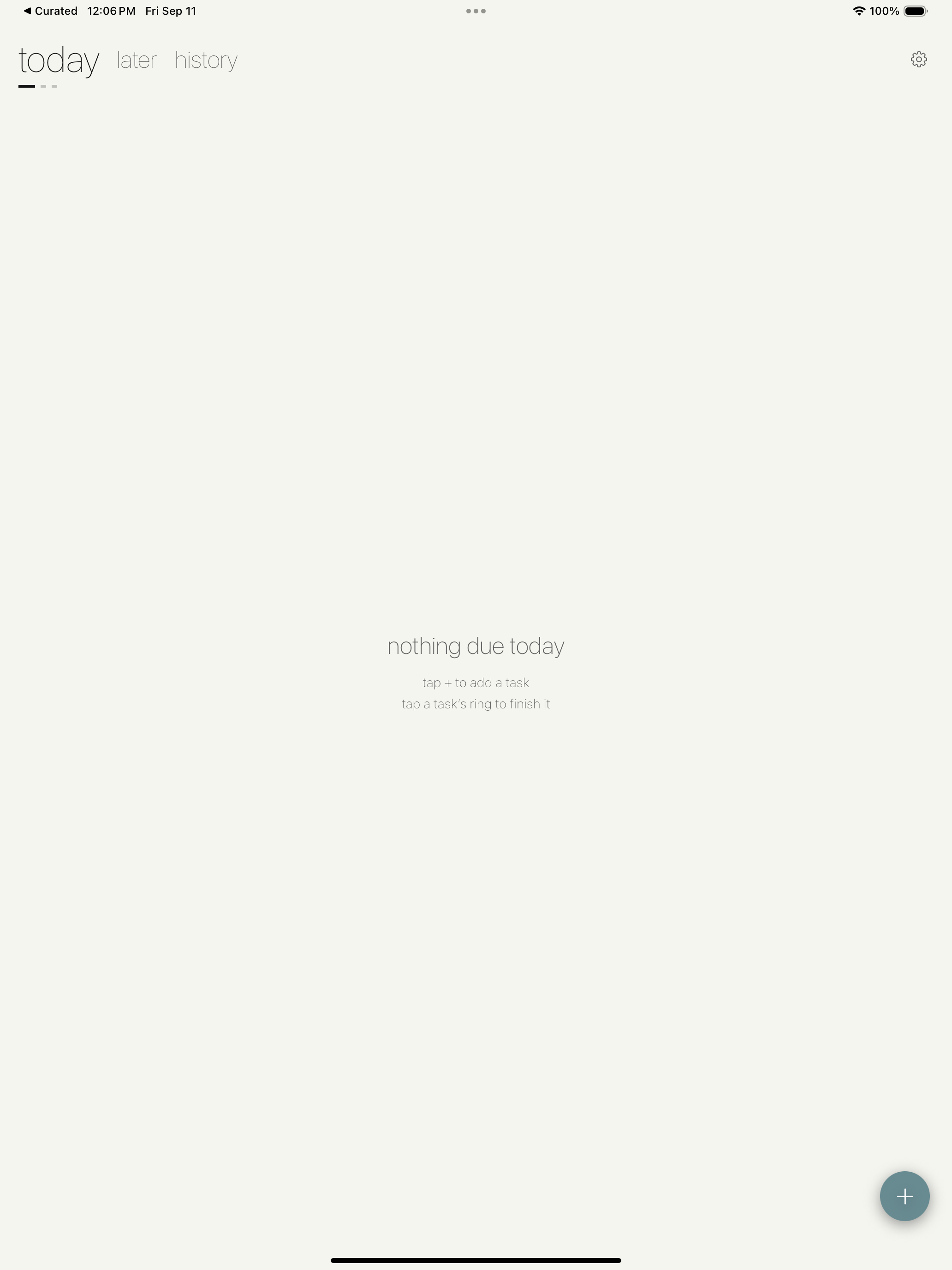 Today Or Not app empty Today state on iPad